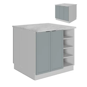 Îlot de cuisine Fame-Line Bleu clair-gris 90cm sans PT Vicco