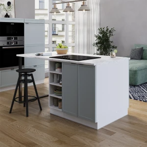 Kücheninsel Fame-Line Hellblau-grau 90 cm ohne Arbeitsplatte livinity®