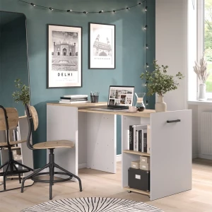 Schreibtisch Adam Greige/Artisan 60 x 50.4 cm ausziehbar livinity®