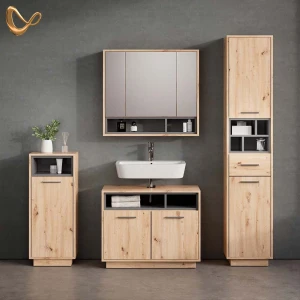 Badmöbel-Set Temo Artisan-Eiche 4 Teile livinity®