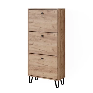 Skotøjsæske Siri Gold power oak 130 x 60 cm med 3 hængslede skuffer Vicco