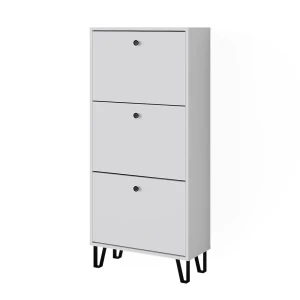 Skokurv Siri Hvid 130 x 60 cm med 3 hængslede skuffer Vicco