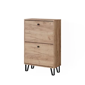 Skotøjsæske Siri Gold power oak 60 x 92 cm med 2 hængslede skuffer Vicco