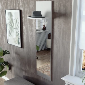 Wandgarderobe Siri Weiß 36 x 135 cm mit Spiegel livinity®