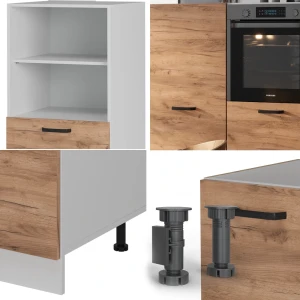 Küchenblock R-Line Goldkraft Eiche/Weiß 180 cm ohne Arbeitsplatte livinity®