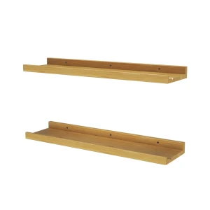 Półka ścienna Linus Naturalne drewno 60 x 4 cm Zestaw 2 sztuk Vicco