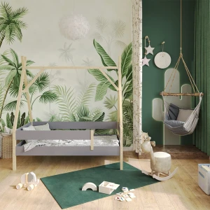 Kinderbett Bali Grau 80x160 cm livinity®