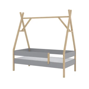 Tipi-seng Bali Grå 80x160 cm med madras Vitalispa