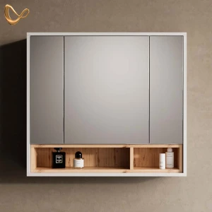 Badspiegelschrank Temo Weiß 80 x 72 cm livinity®