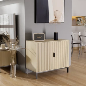 Kommode  Lennox Eiche 80 x 45 cm mit 2 Türen livinity®
