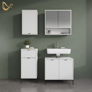 Badmöbel-Set ATERNO Weiß 4 Teile livinity®
