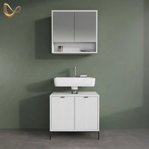 Badmöbel-Set ATERNO Weiß 2 Teile livinity®