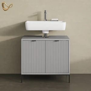 Waschtischunterschrank ATERNO Grau 70 x 63 cm mit Türen livinity®