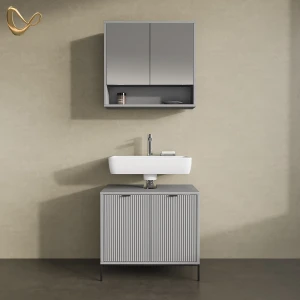 Badmöbel-Set ATERNO Grau 2 Teile livinity®