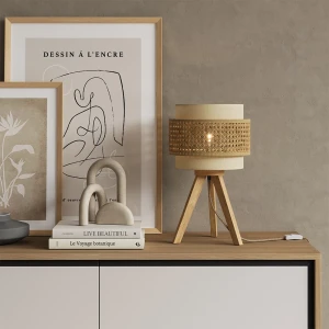 Tischlampe Morten Creme 26 x 45 cm mit Standfuß livinity®