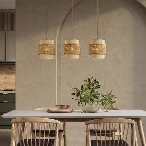 3er Pendelleuchte Morten Creme 70 x 120 cm livinity®