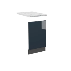 Frontblende Fame-Line Dunkelblau Hochglanz 45 cm , AP Marmor Vicco