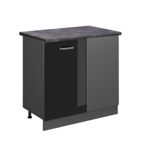 Hjørneskab R-Line Sort højglans 86 cm , BP Antracit Vicco