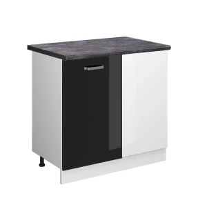 Hjørneskab R-Line Sort højglans 86 cm , BP Antracit Vicco