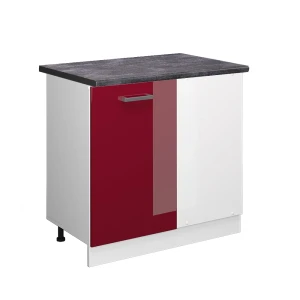 Hjørneskab R-Line Rød højglans 86 cm , BP Antracit Vicco