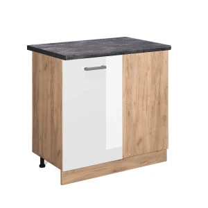 Hjørneskab R-Line Hvid højglans 86 cm , BP Antracit Vicco