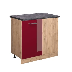 Hjørneskab R-Line Rød højglans 86 cm , BP Antracit Vicco