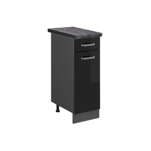 Køkkenskab R-Line Sort højglans 30 cm , BP Antracit Vicco