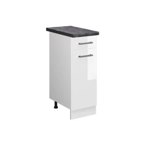Küchenunterschrank R-Line Weiß Hochglanz 30 cm , AP Anthrazit Vicco