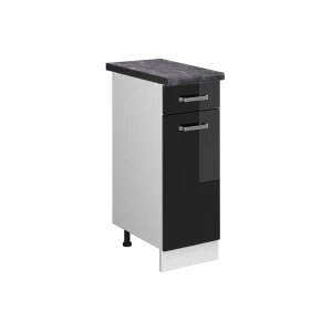 Køkkenskab R-Line Sort højglans 30 cm , BP Antracit Vicco
