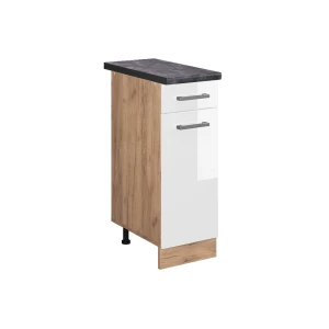 Køkkenskab R-Line Hvid højglans 30 cm , BP Antracit Vicco