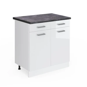 Køkkenskab R-Line Hvid højglans 80 cm , BP Antracit Vicco