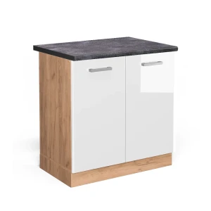 Pesualtaan alakaappi R-Line Valkoinen korkeakiilto 80 cm , AP Antrasiitti Vicco