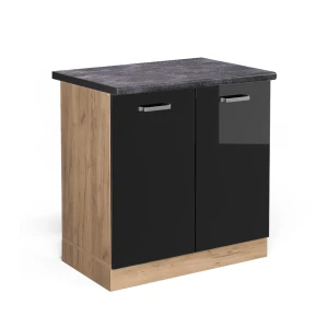 Vaskeskab R-Line Sort højglans 80 cm , BP Antracit Vicco