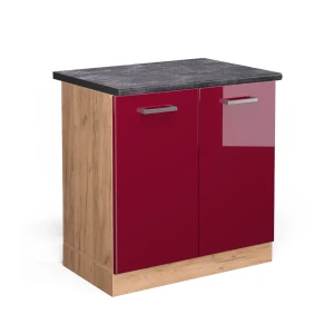 Szafka pod zlew R-Line Czerwony połysk 80 cm , BP Antracyt Vicco