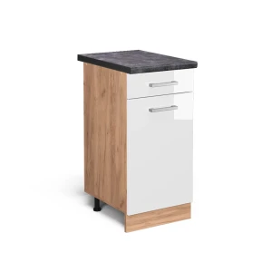 Køkkenskab R-Line Hvid højglans 40 cm , BP Antracit Vicco