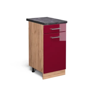 Szafka dolna do kuchni R-Line Czerwony połysk 40 cm , BP Antracyt Vicco