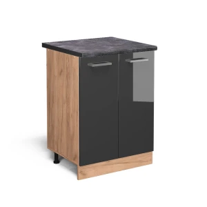 Meuble bas de cuisine R-Line Anthracite Haute brillance 60cm , PT Anthracite Vicco