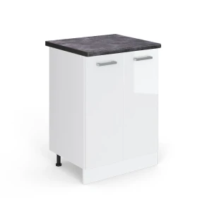 Køkkenskab R-Line Hvid højglans 60 cm , BP Antracit Vicco