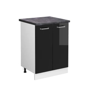 Køkkenskab R-Line Sort højglans 60 cm , BP Antracit Vicco