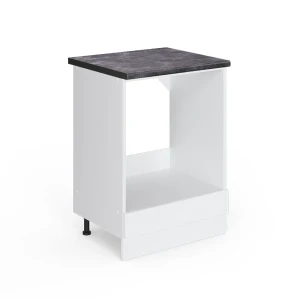Herdumbauschrank R-Line Weiß Hochglanz 60 cm , AP Anthrazit livinity®