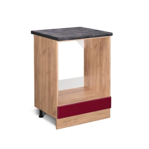 Meuble pour four R-Line Rouge brillant 60cm , PT Anthracite Vicco