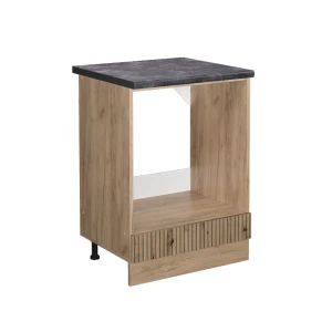 Meuble pour four R-Line Chêne Artisan 60cm , PT Anthracite Vicco