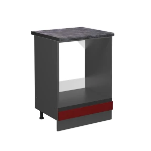 Komfurindbygningsskab R-Line Rød 60 cm , BP Antracit Vicco
