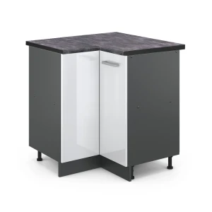 Hjørneskab R-Line Hvid højglans 75.6 cm , BP Antracit Vicco