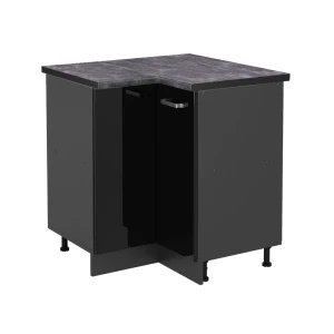 Kulmakaappi R-Line Musta korkeakiilto 75.6 cm , AP Antrasiitti Vicco