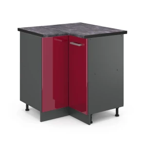 Armário baixo de canto R-Line Vermelho alto brilho 75.6 cm , AP Antracite Vicco