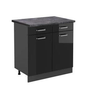 Szafka dolna do kuchni R-Line Czarny wysoki połysk 80 cm , BP Antracyt Vicco