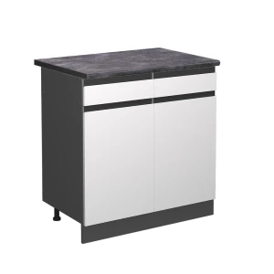 Szafka dolna do kuchni R-Line Biały 80 cm  J-Shape, BP Antracyt Vicco