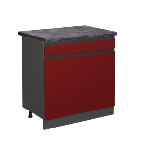 Szafka dolna do kuchni R-Line Czerwony 80 cm  J-Shape, BP Antracyt Vicco