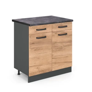 Køkkenskab R-Line Gold power oak 80 cm , BP Antracit Vicco